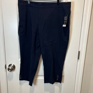 Counterparts Navy Super Stretch Tummy Control Capris Pants Size 18